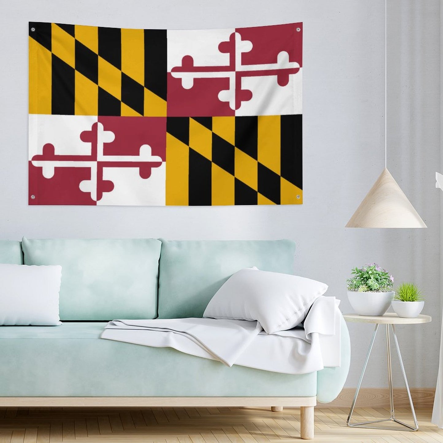 Maryland Flag Inspired Wall Mount Flag with Four Grommets (35x59 in)