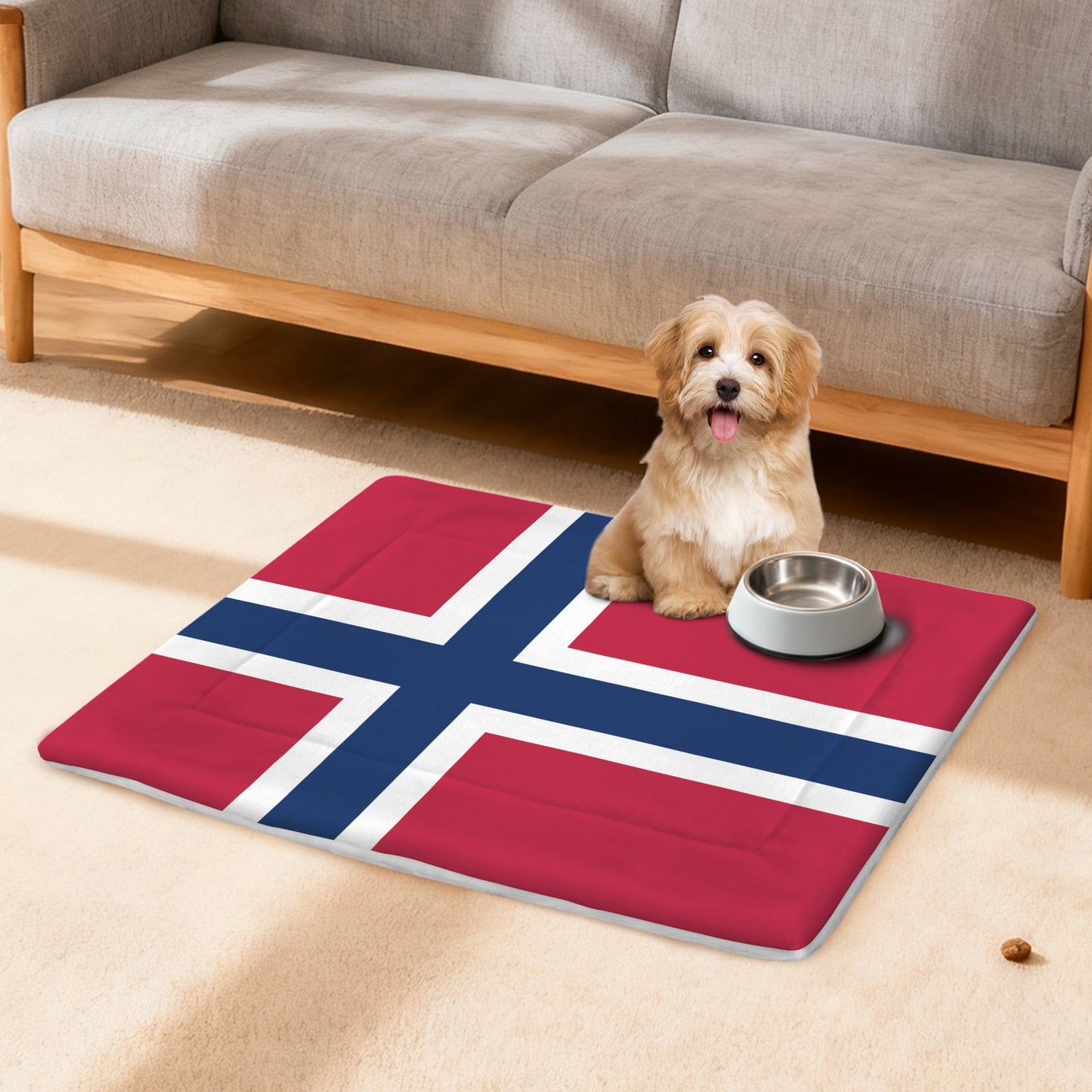 Norway Flag Inspired Pet Mat 25x18inch (Made in the USA)