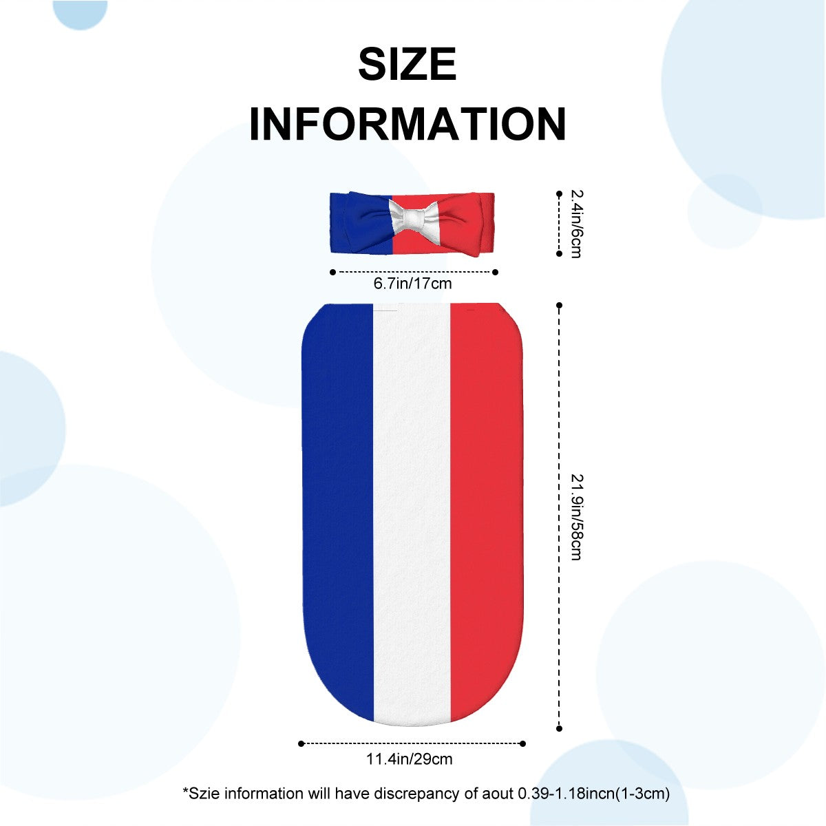 France Flag Inspired Baby Swaddle Sack with Baby Headband