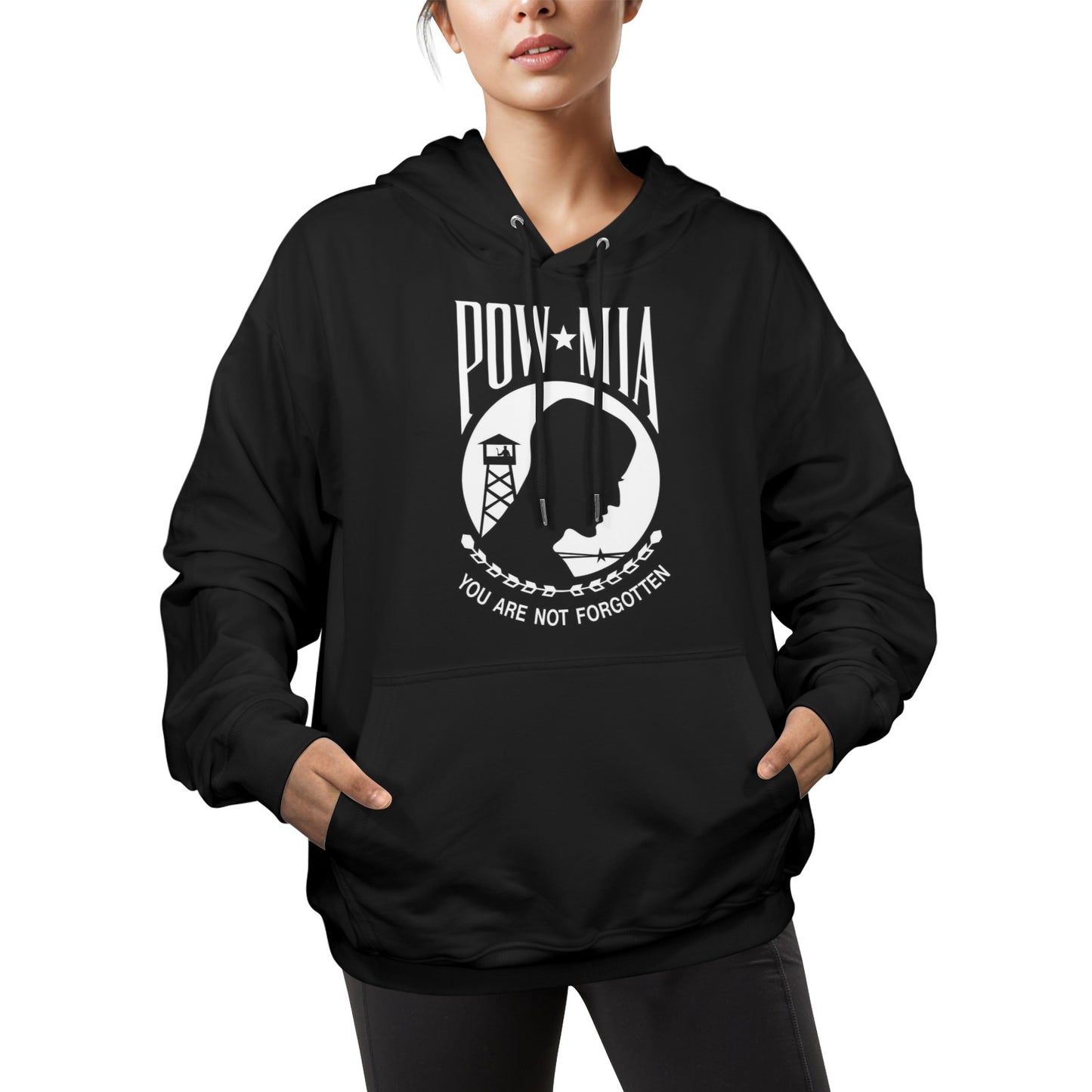 POW/MIA Flag Inspired Women's Hoodie (Made in the USA)