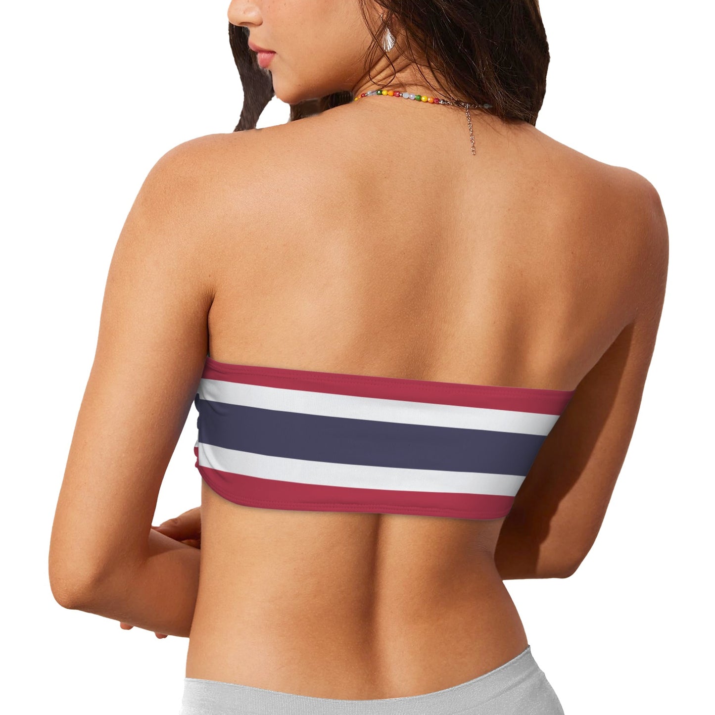 Thailand Flag Inspired Bandeau Tube Bikini Top
