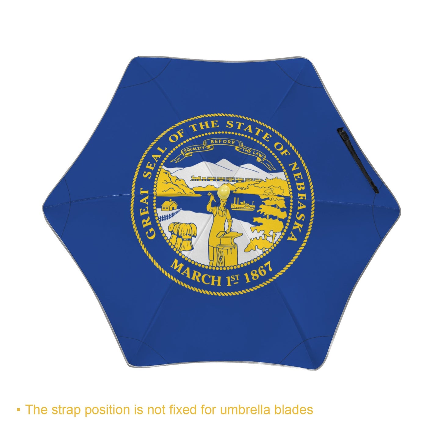 Nebraska Flag Inspired Kids Safe Round Corner Umbrella