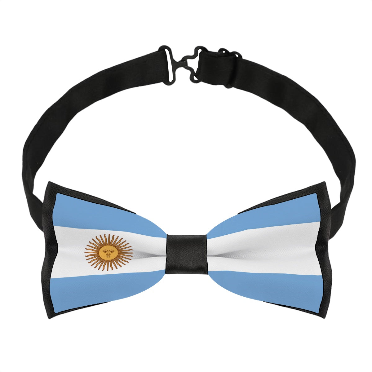 Black adjustable bow tie with Argentina flag design, [Brand].