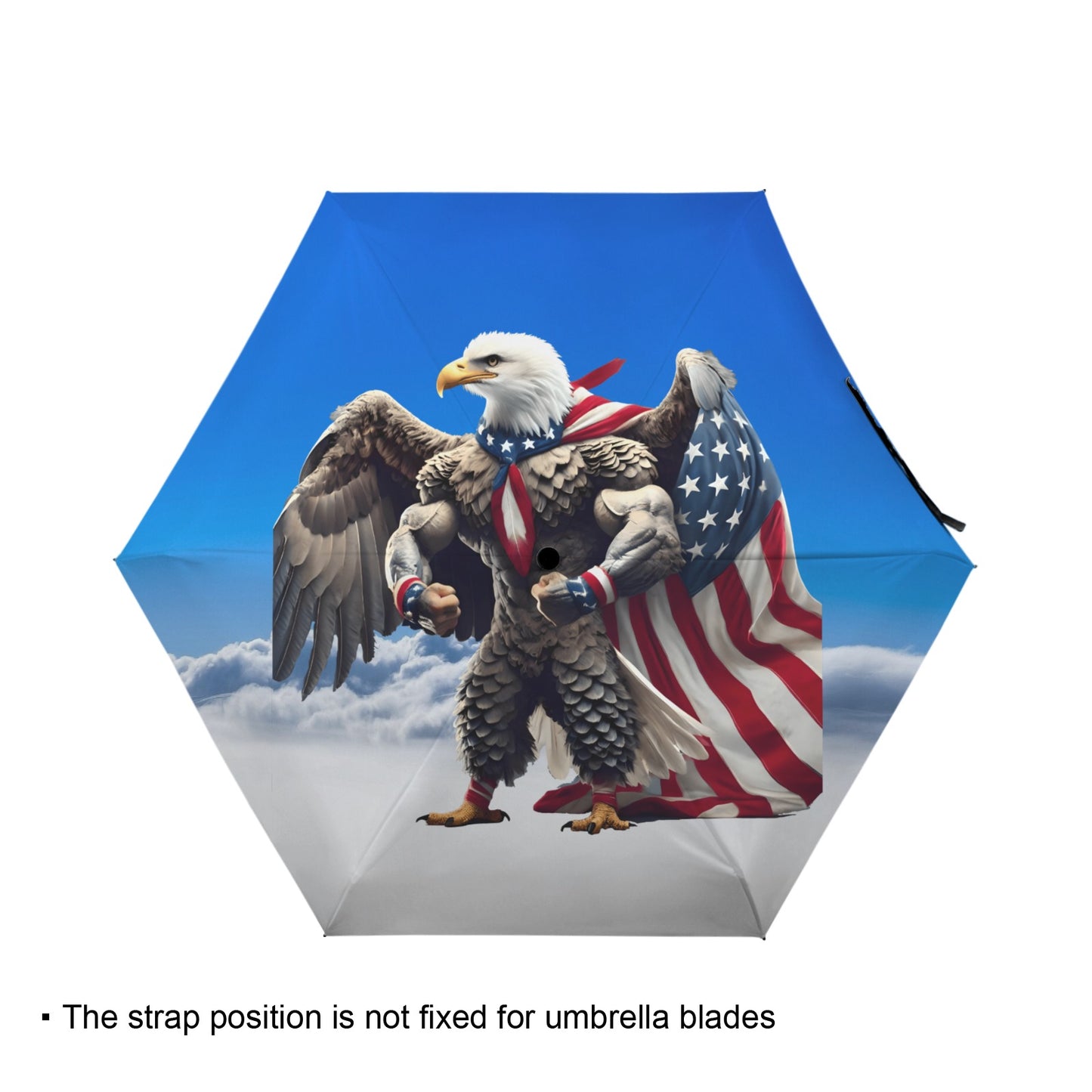 USA/American Flag Bald Eagle with Cape Mini Compact Umbrella