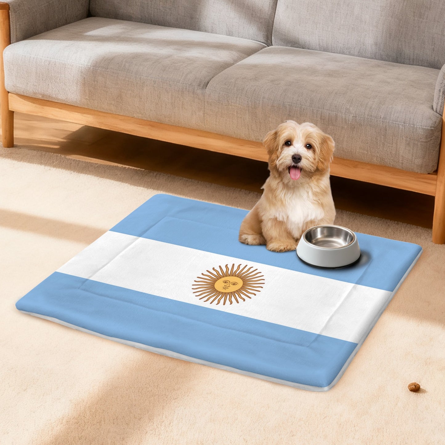 Argentina Flag Inspired Pet Mat 25x18inch (Made in the USA)
