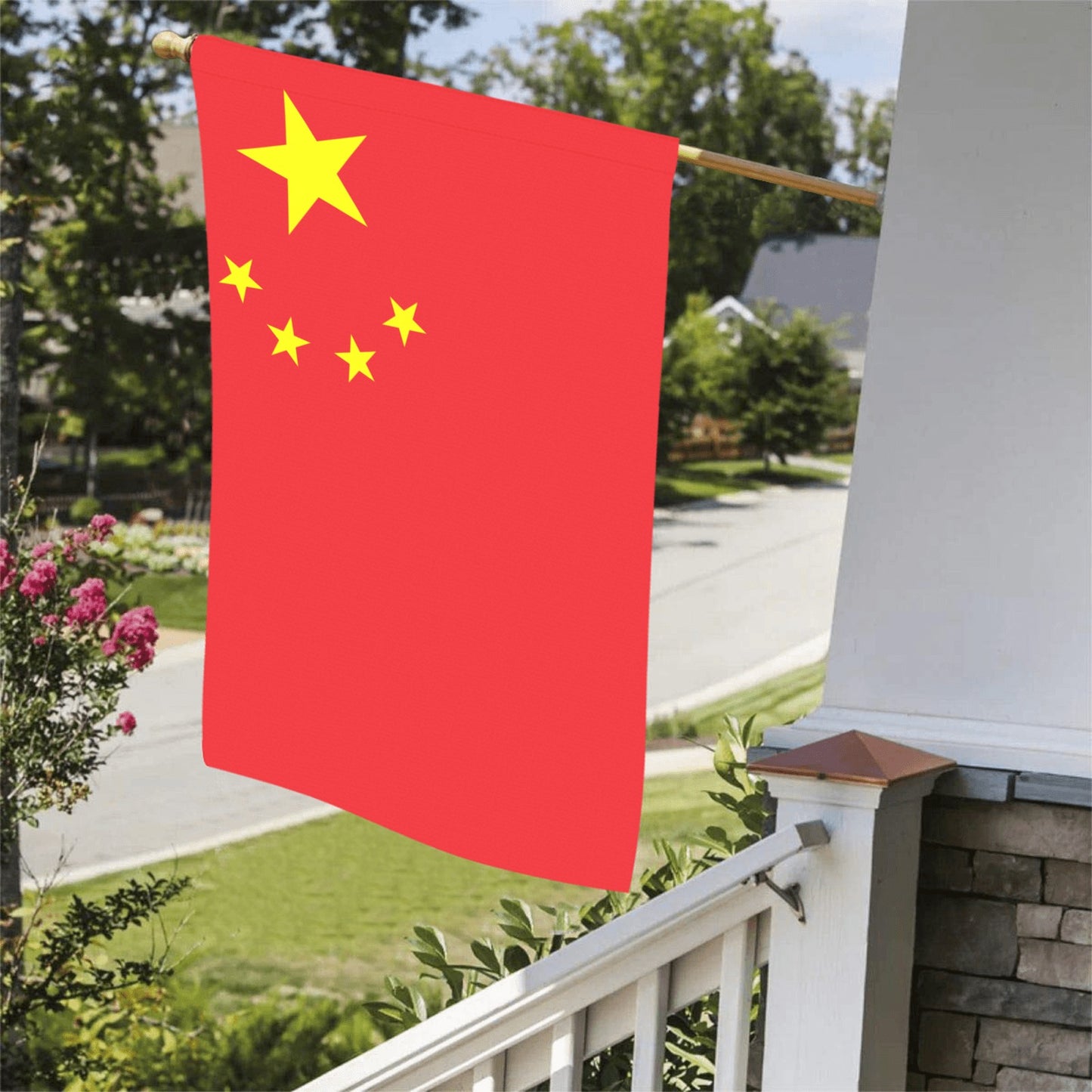 [Luv My Flag] Chinese flag displayed outside suburban home.