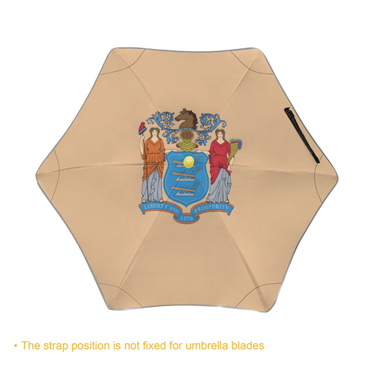 New Jersey Flag Inspired Kids Safe Round Corner Umbrella