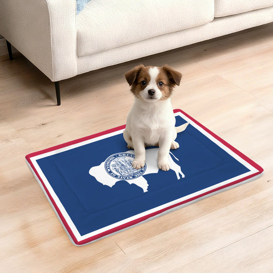 Wyoming Flag Inspired Pet Mat 25x18inch (Made in the USA)