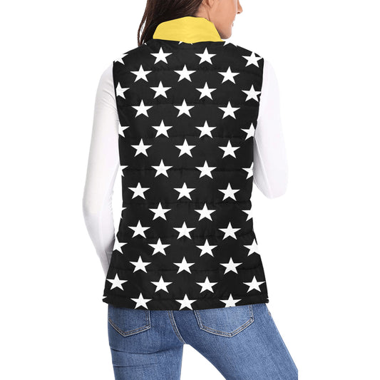Thin Gold Line Flag Inspired Women's Padded Vest