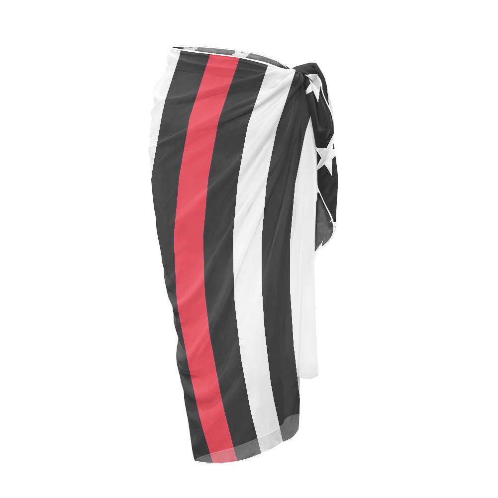 Thin Red Line Flag Inspired Bikini Cover-Up Style-1