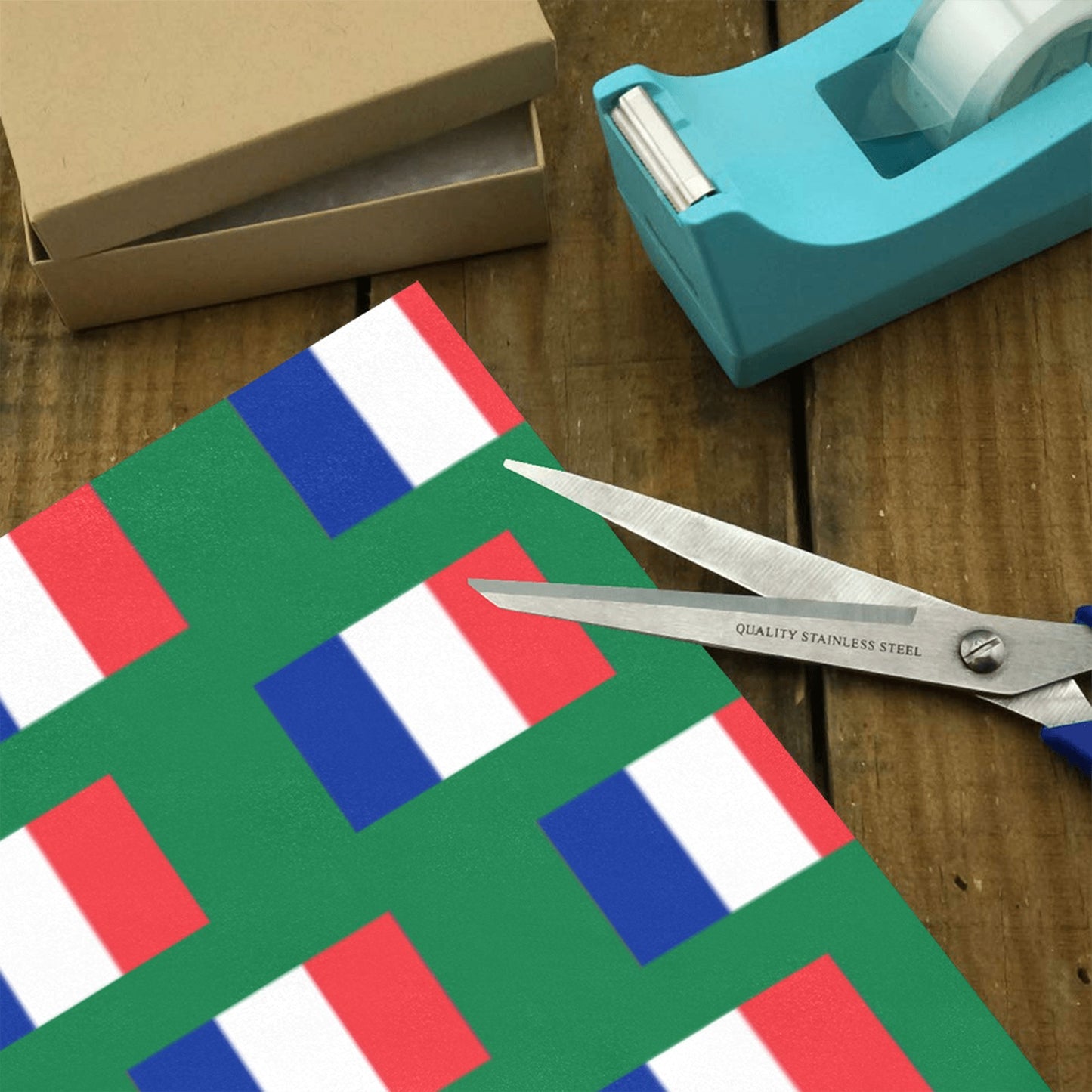 France Flag Inspired Custom Gift Wrapping Paper 58"x 22.5" (4 Rolls)