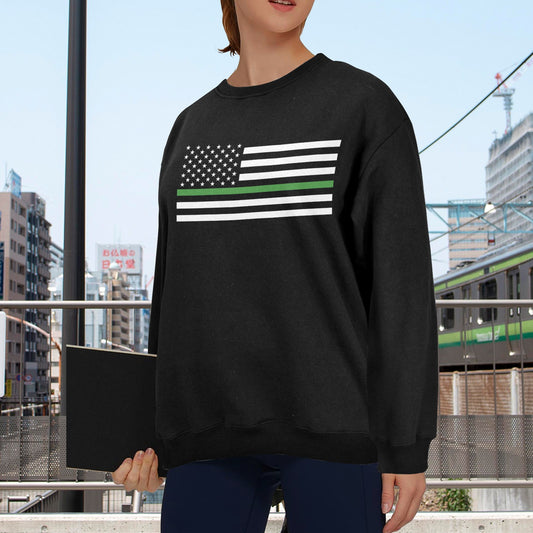 Thin Green Line Flag Unisex Fleece Sweatshirt (Made in the USA)
