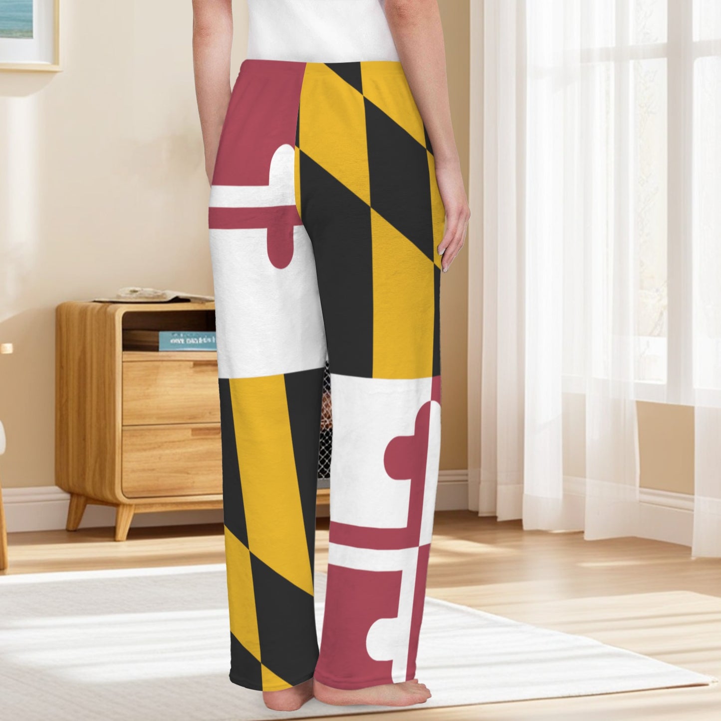Maryland Flag Inspired Women's Flannel Pajama Trousers Made in the USA
