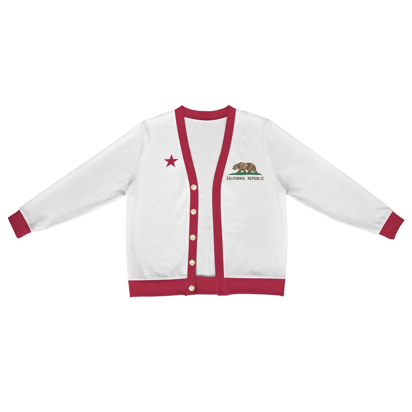 California Flag Inspired Men's Cardigan