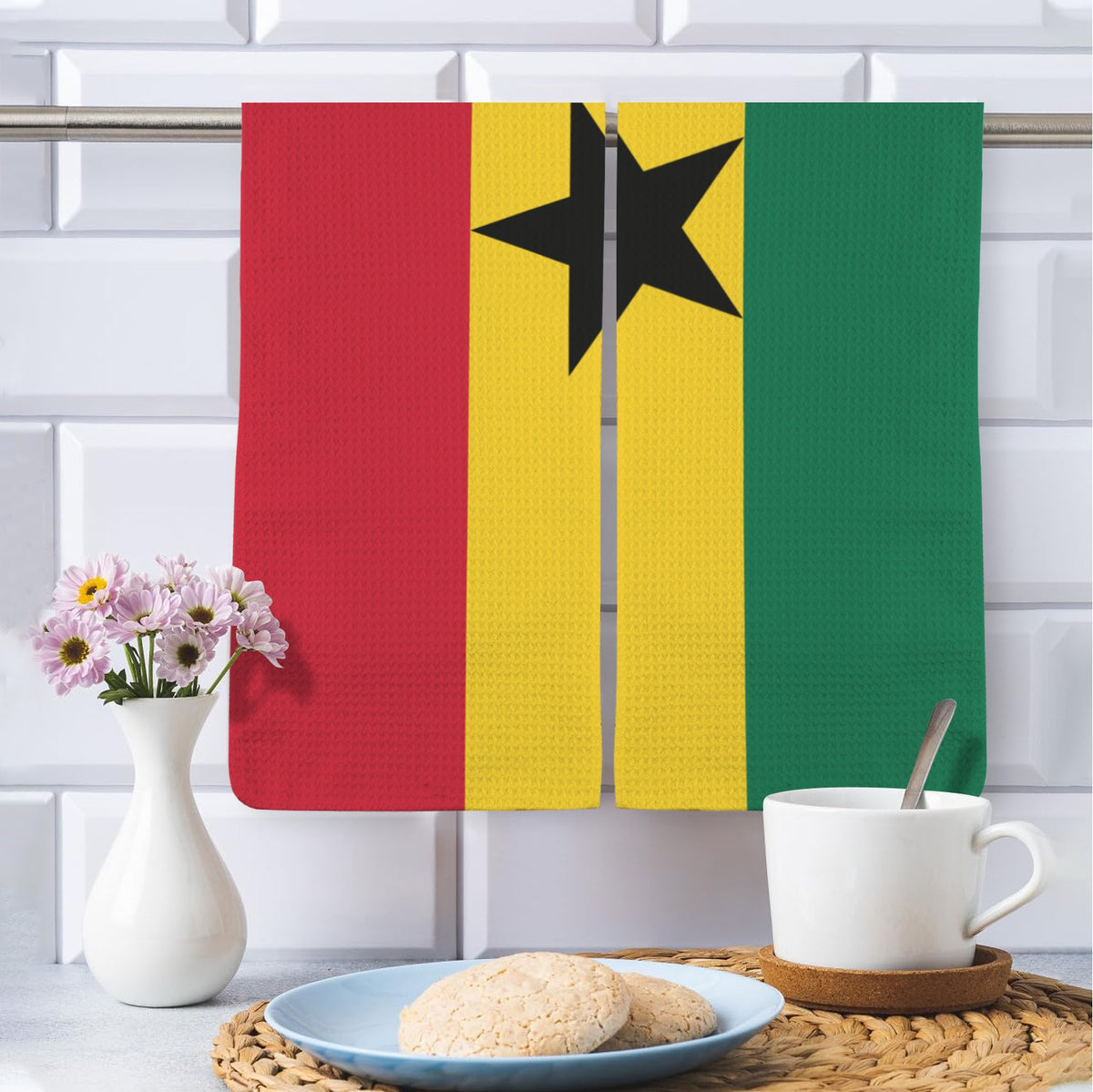 Ghana Flag Inspired Kitchen Towel 40X60cm (Pack of 2) | Printed In the USA