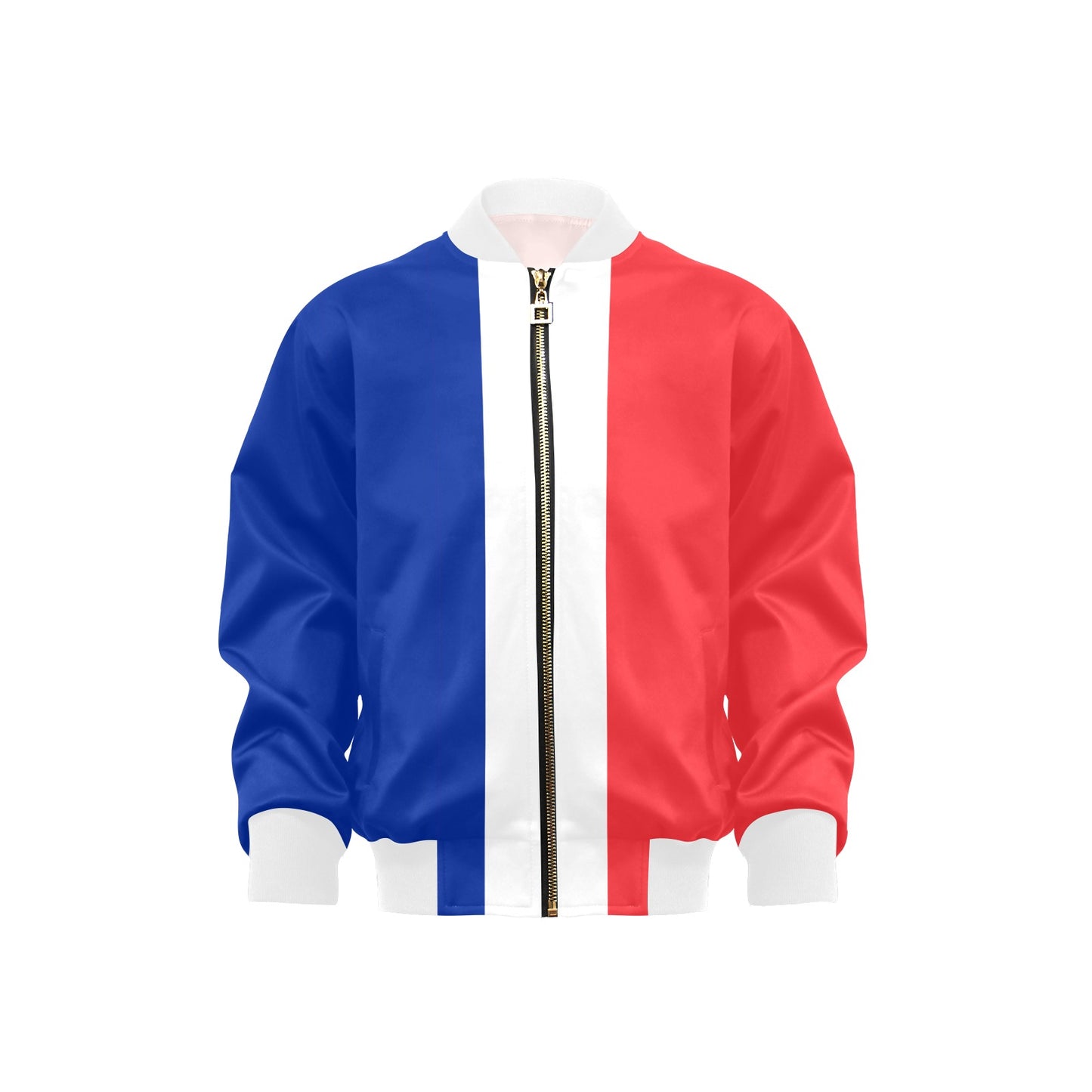France Flag Inspired Kids' Bomber Jacket with Pockets