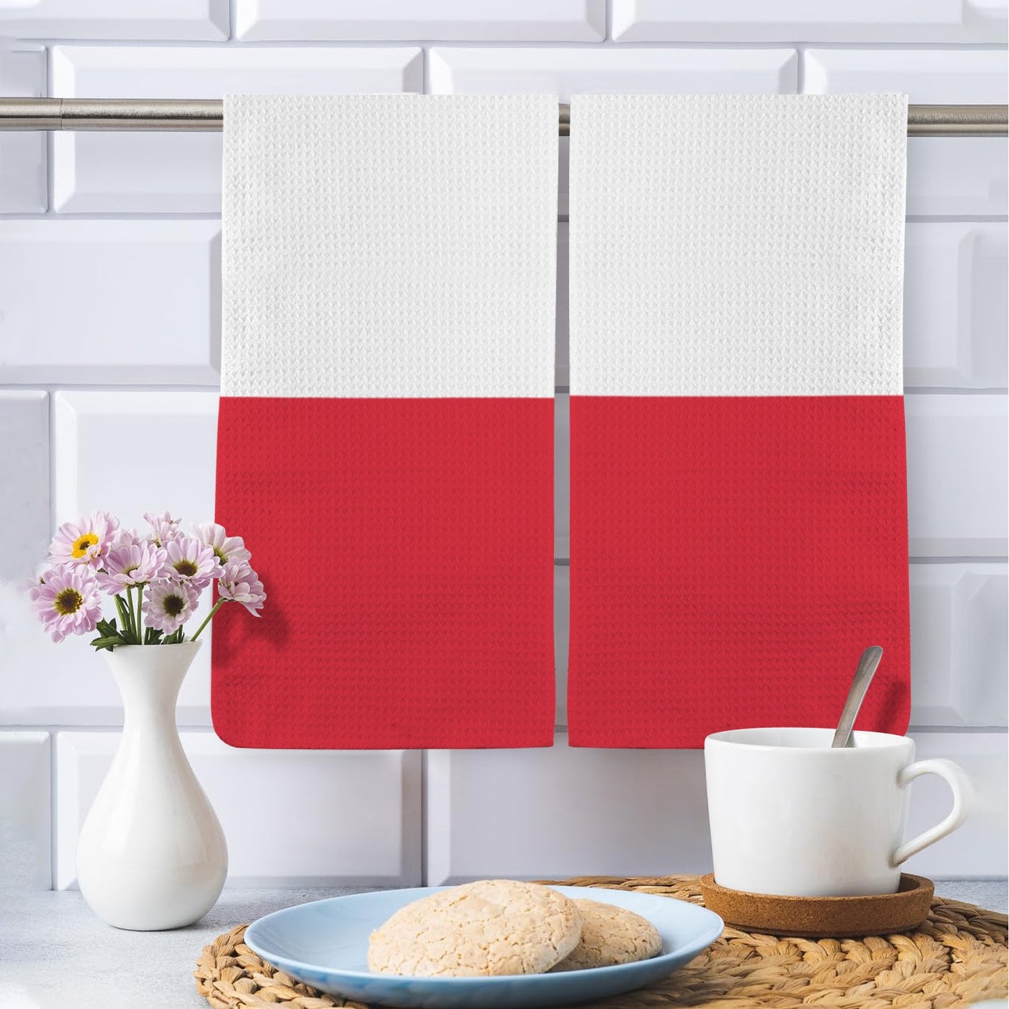 Peru Flag Inspired Kitchen Towel 40X60cm (Pack of 2) (Made in the USA)
