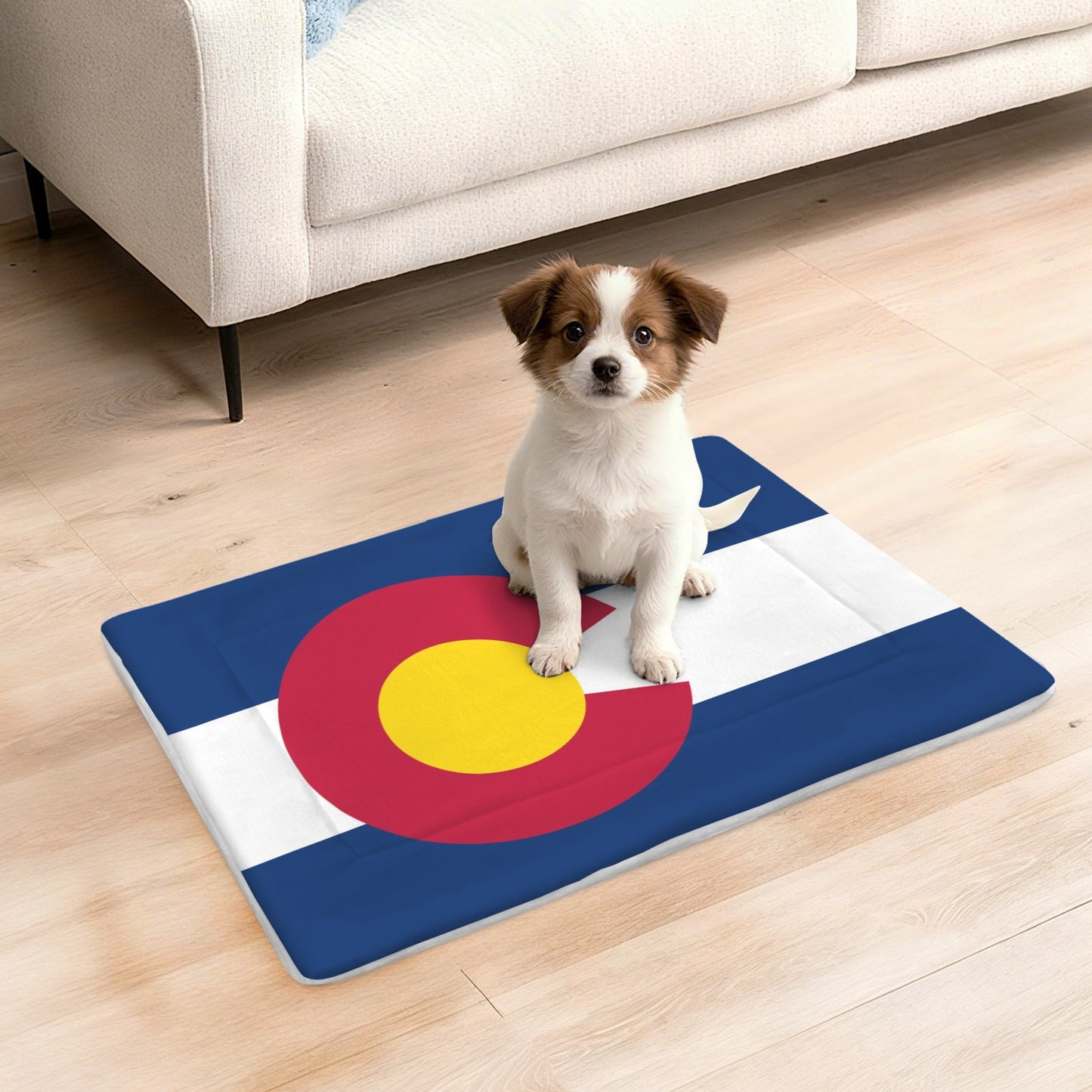 Colorado Flag Inspired Pet Mat 25x18inch (Made in the USA)