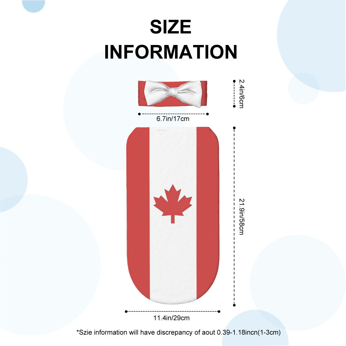Canada Flag Inspired Baby Swaddle Sack with Baby Headband