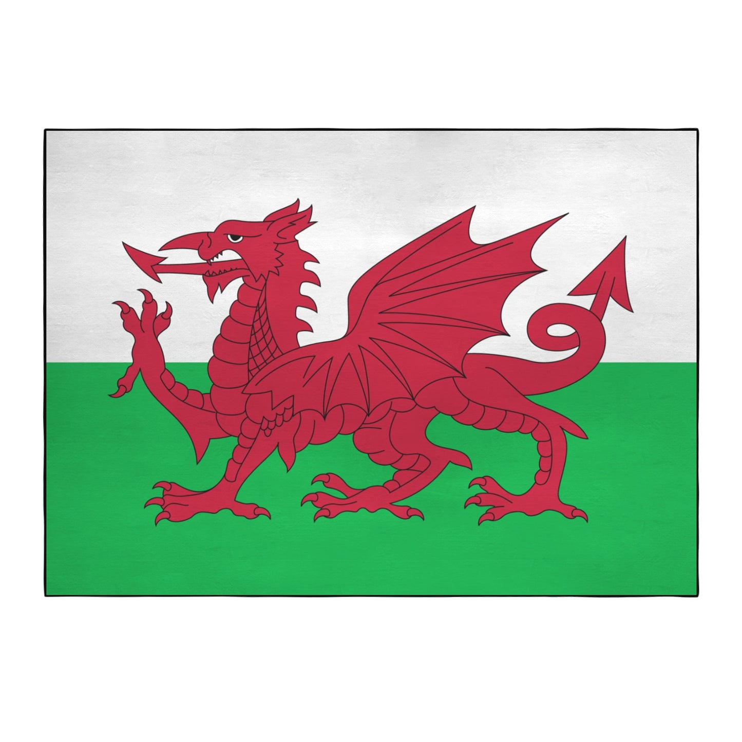 Wales Flag Inspired 84x60 Inch Area Rug with Black Binding (Made in the USA)
