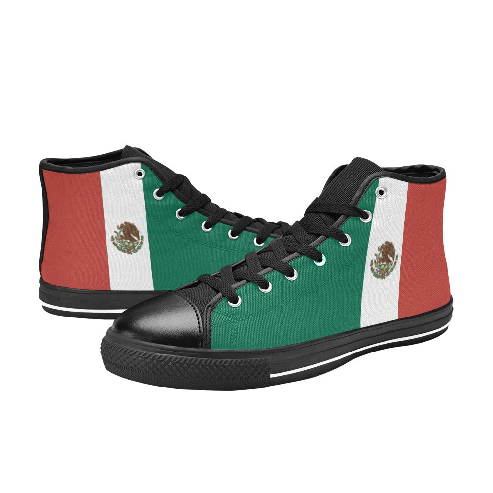 Mexico Flag Inspired Men's  Aquila High Top Canvas Shoes