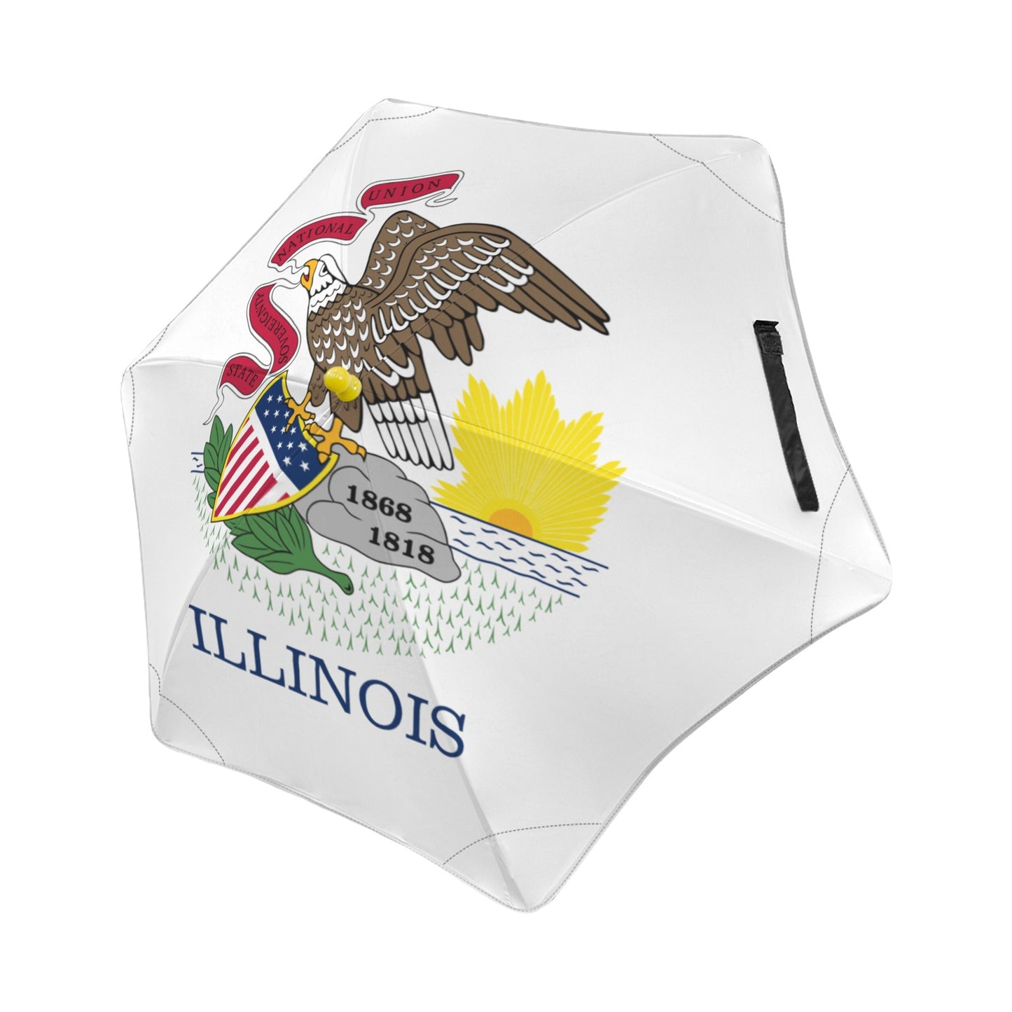 Illinois Flag Inspired Kids Safe Round Corner Umbrella