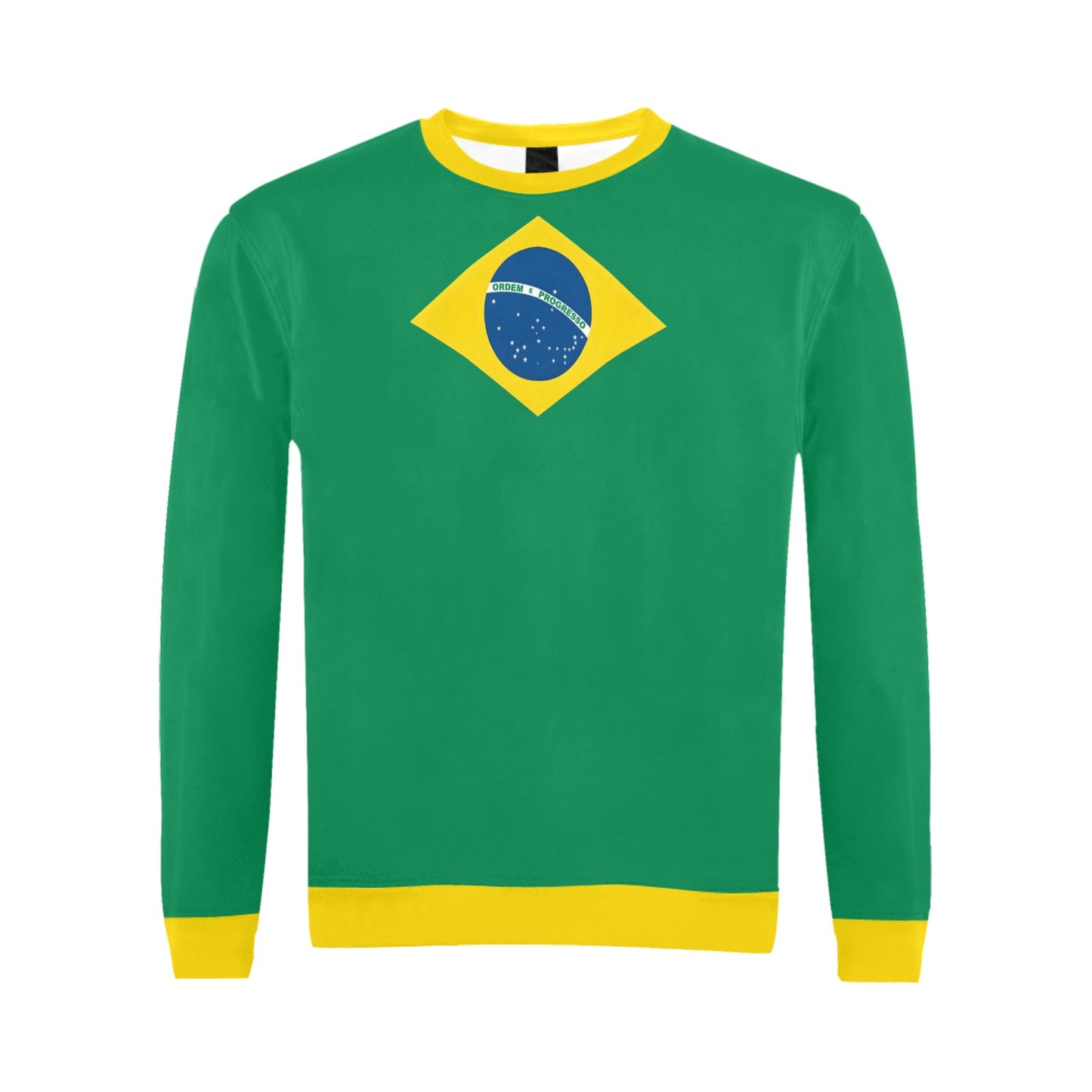 Brazil Flag Inspired Men’s Fuzzy Sweatshirt Made in USA (style-2)