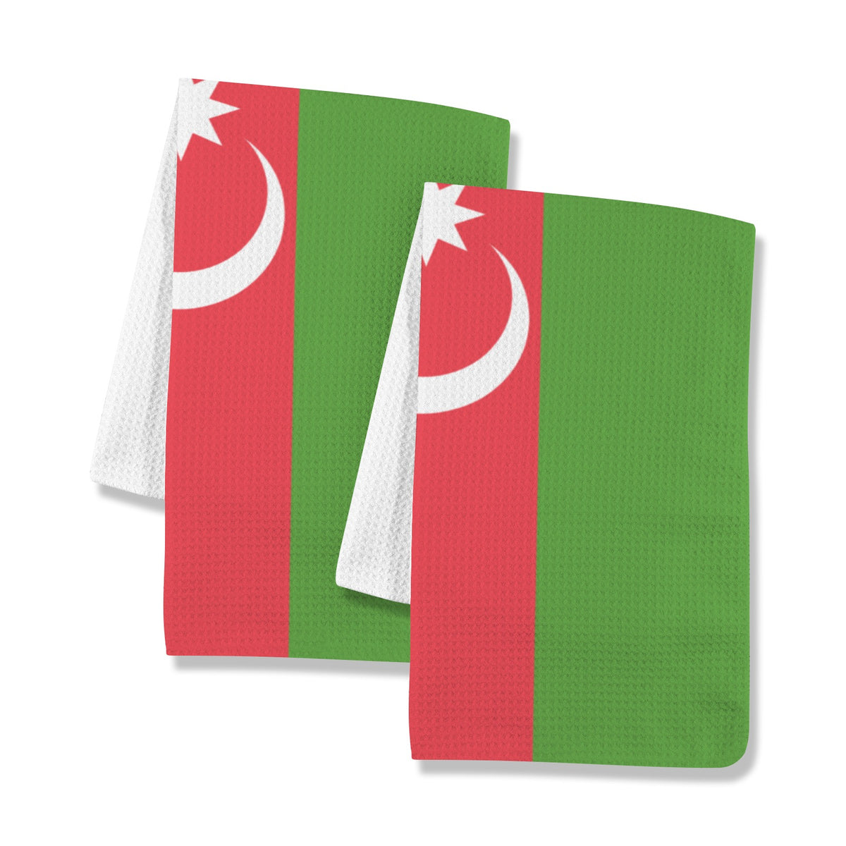 Azerbaijan Flag Inspired Kitchen Towel 40X60cm (Pack of 2) | Printed In the USA