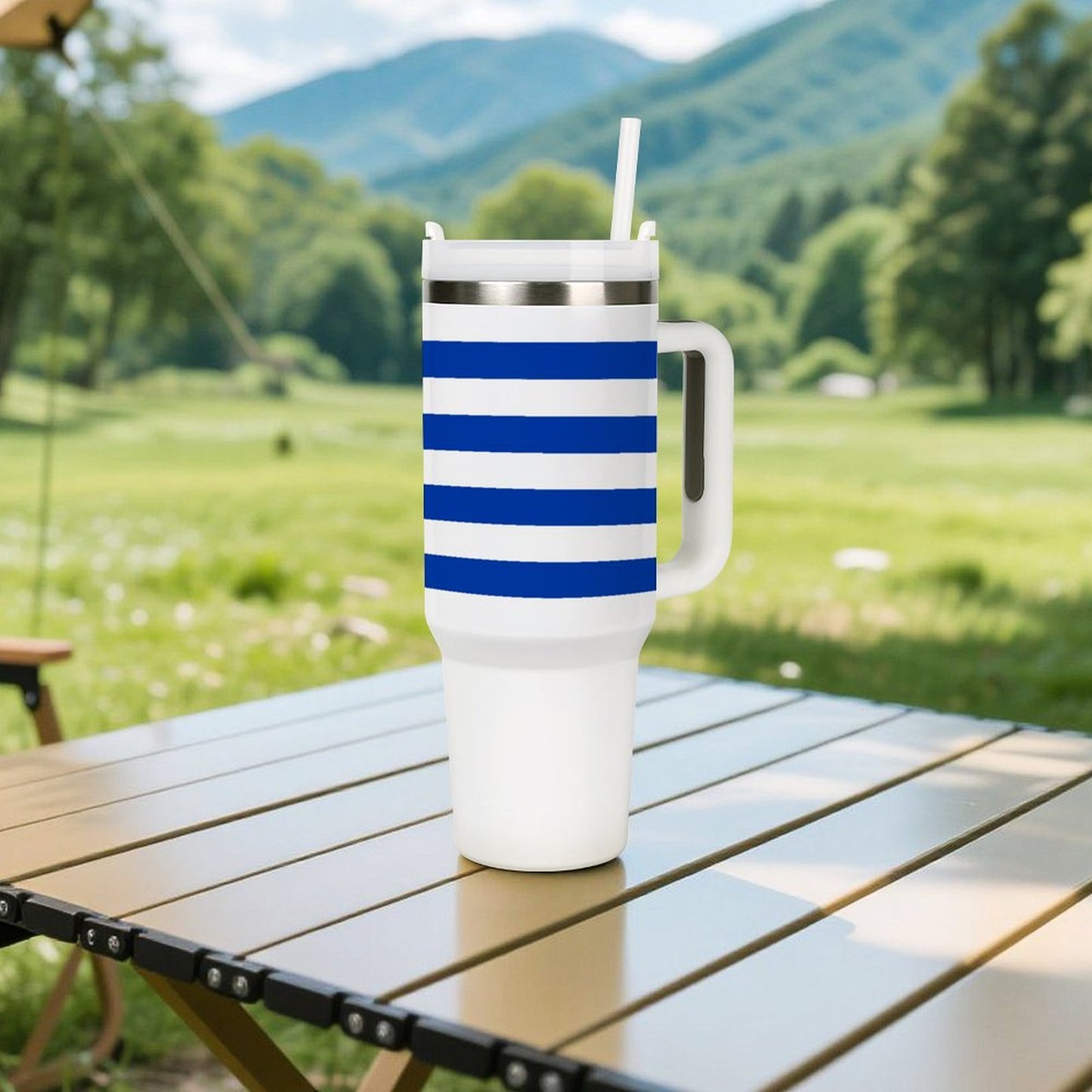 Uruguay Flag Design 40 oz Stainless Steel Tumbler - Made in USA