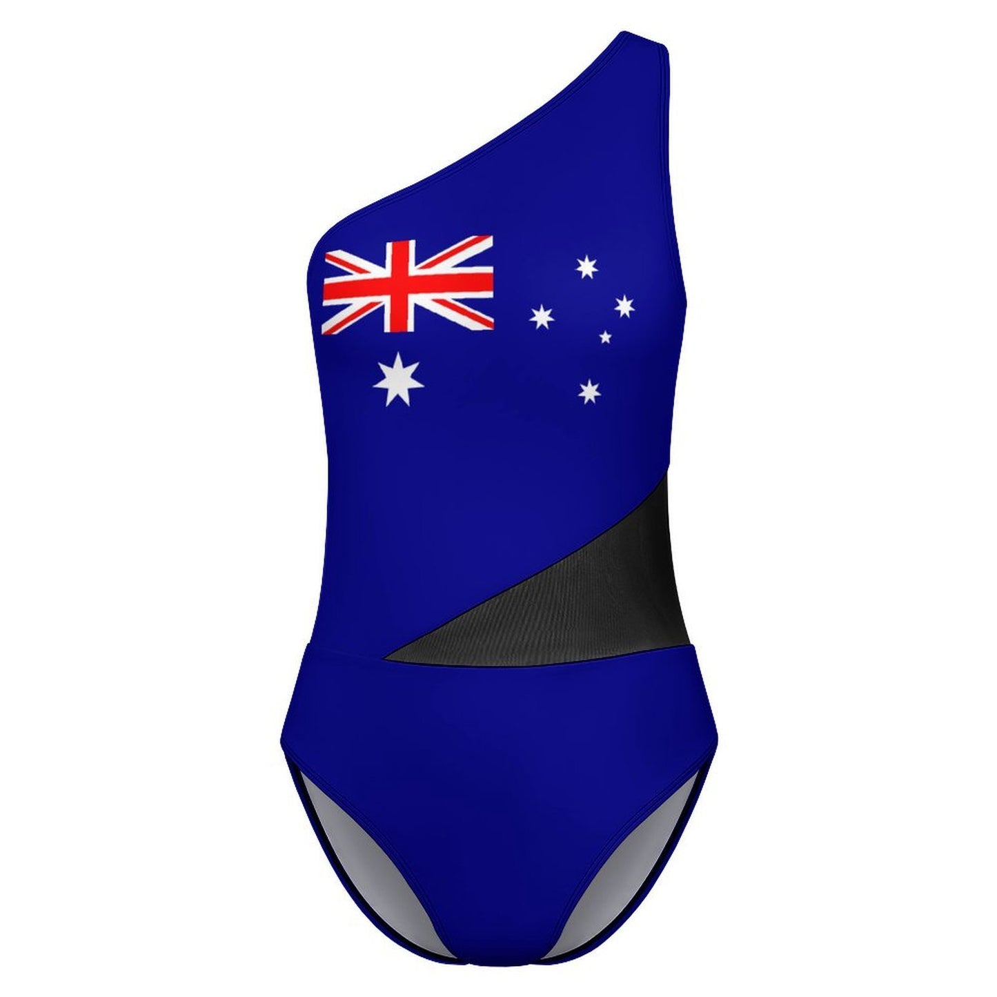 Australia Flag Inspired Women’s One-Shoulder Mesh Swimsuit