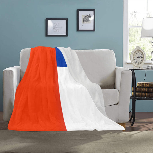 Couch draped with [Luv My Flag] Czech Republic flag blanket.