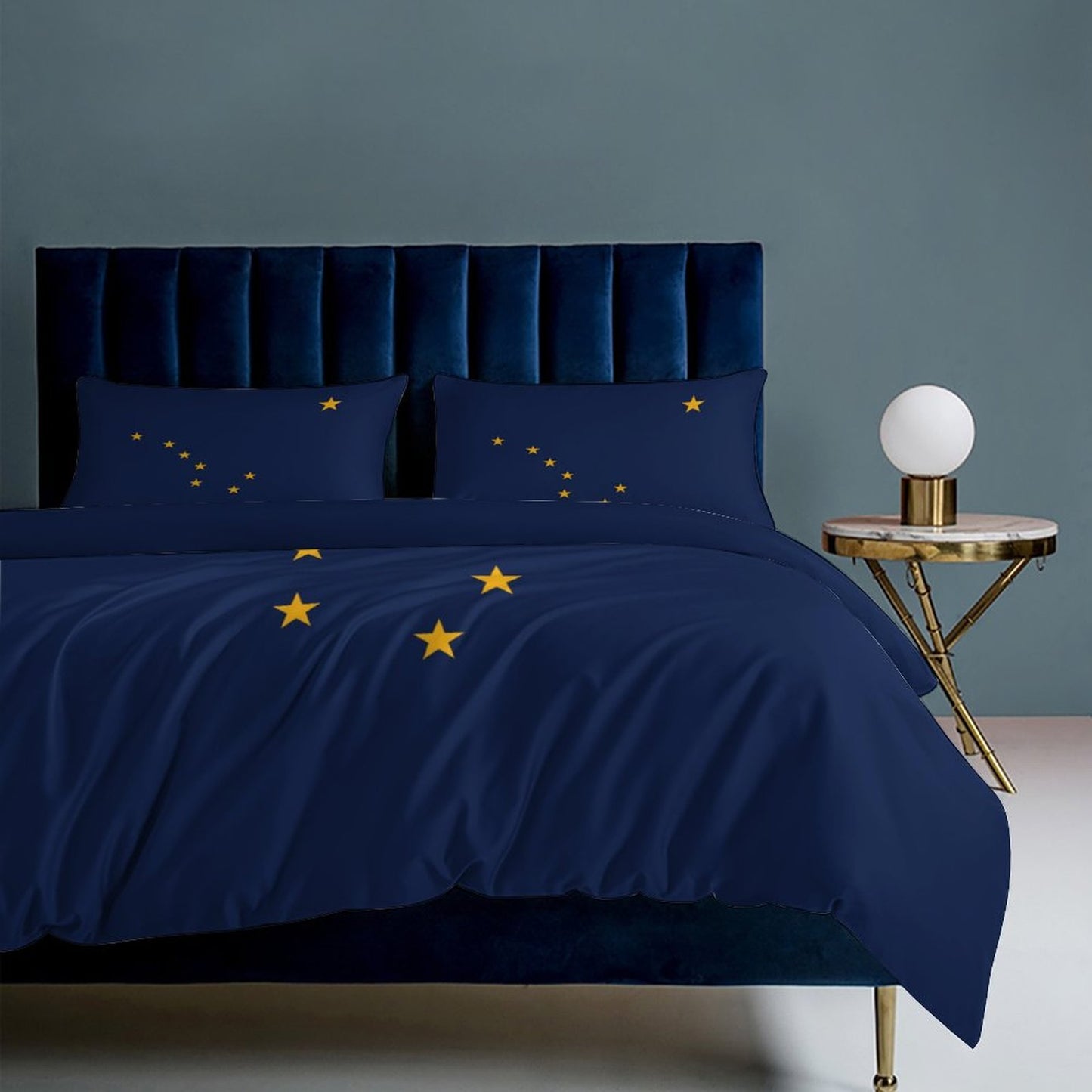 Alaska Flag Inspired 3-Piece Bedding Set (1 Duvet Cover + 2 Pillow Shams) – 102"×90"