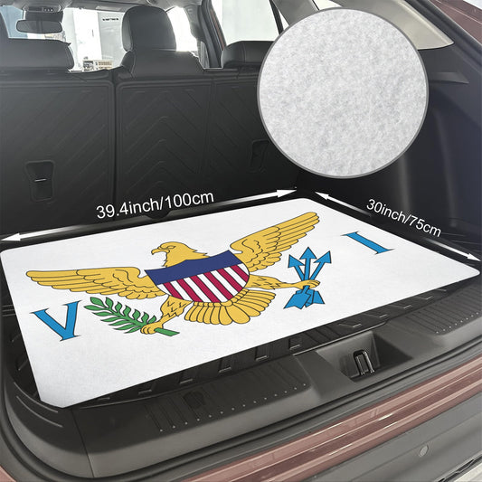 Virgin Islands (US) Flag Inspired Car Trunk Mat 100 × 75 cm / 39.4 × 30 in Printed in the USA