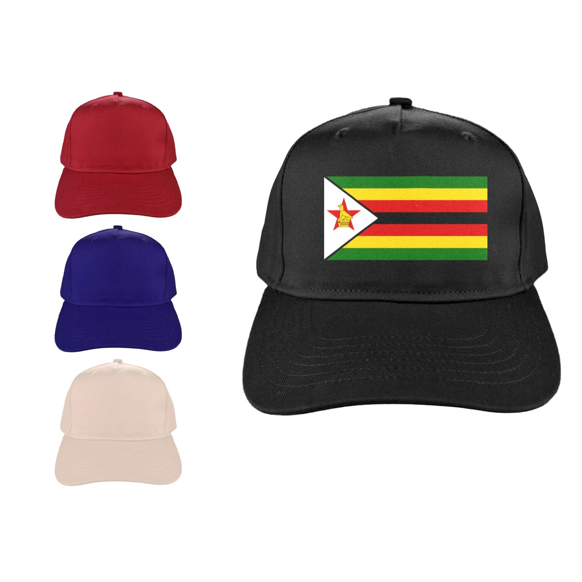 Zimbabwe Flag Inspired Baseball Cap | Printed in the  USA