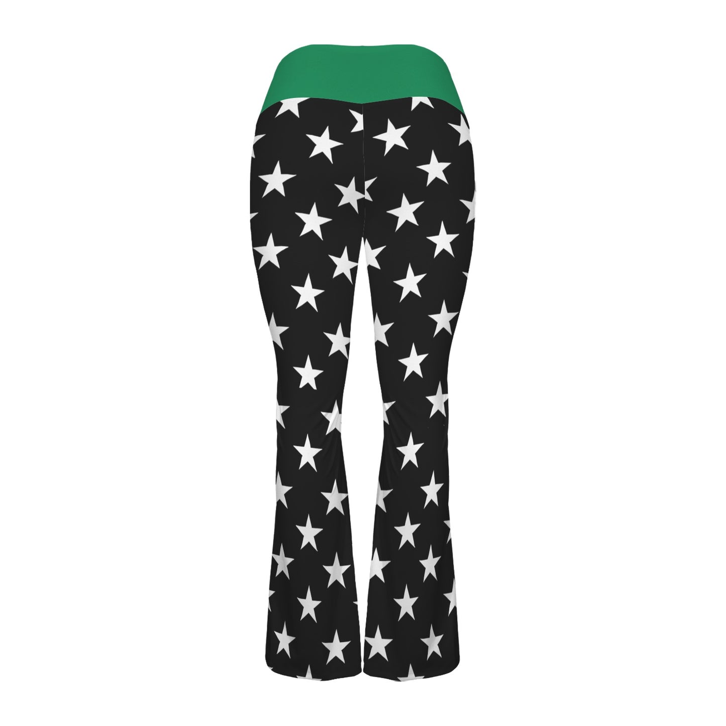 Thin Green Line Flag Inspired Women's V-Crossover High Waisted Flare Leggings