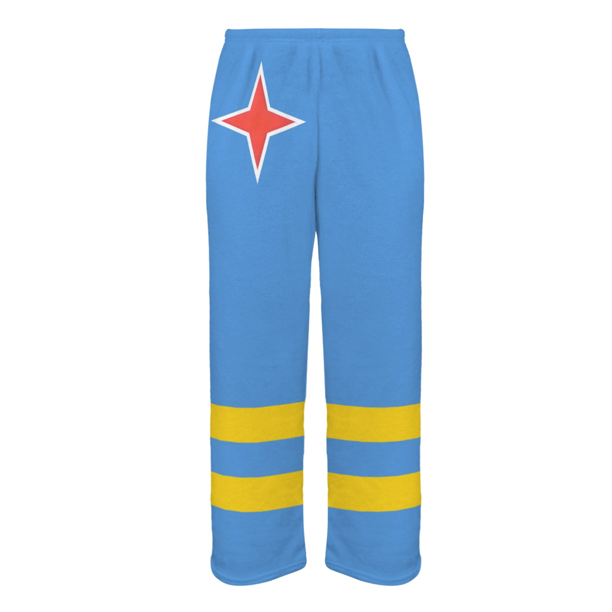 Aruba Flag Inspired Men's Flannel Pajama Trousers Printed in the USA