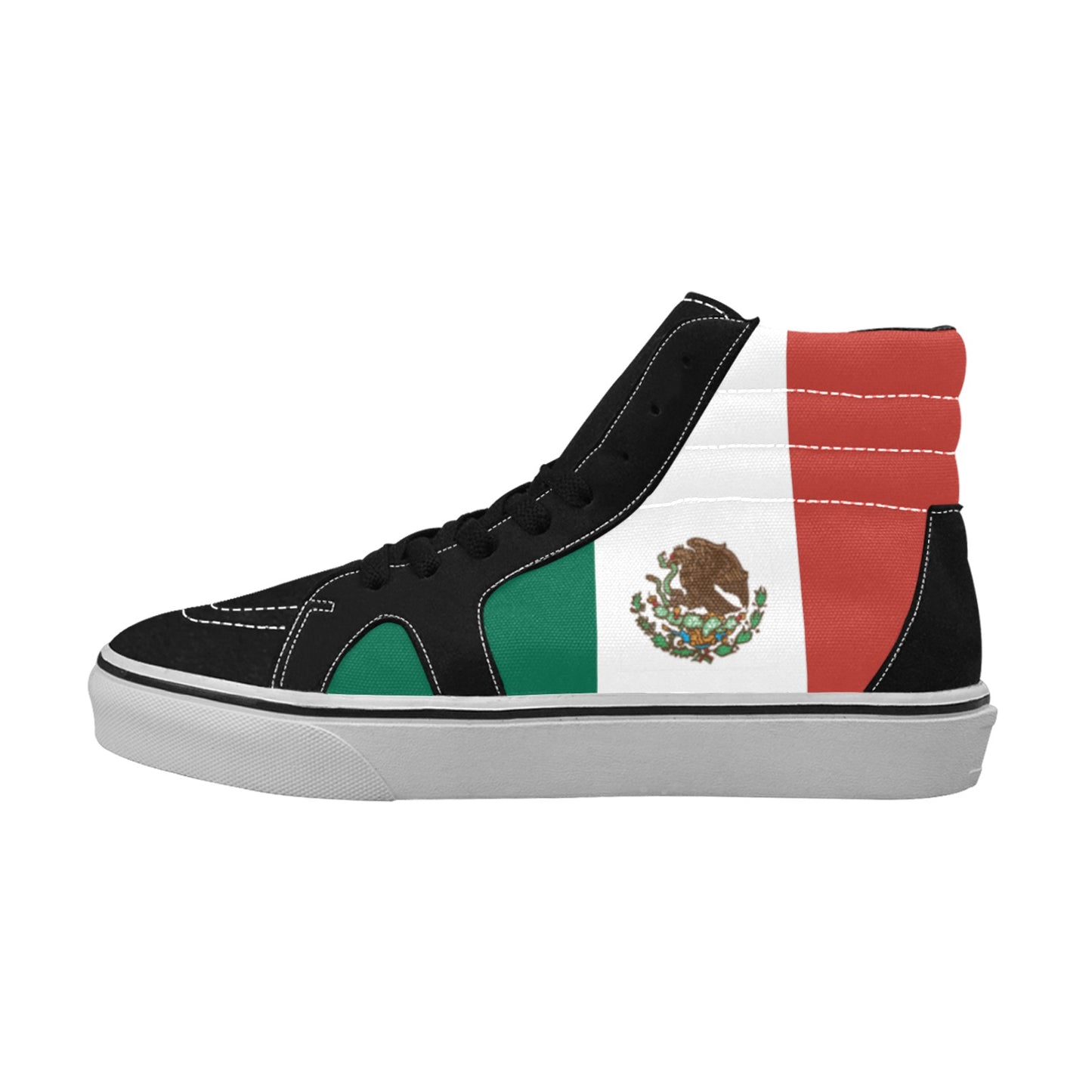 Mexico Flag Inspired Men's High Top Canvas Shoes