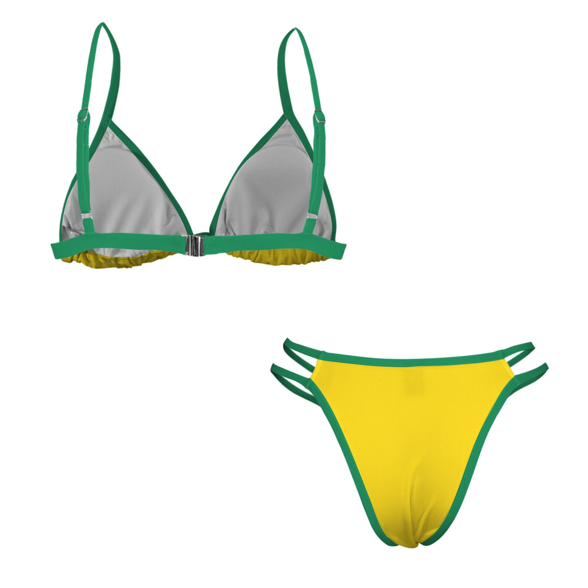 Brazil Flag Inspired Style-3 Double-Strap Triangle Bikini Set Style-3