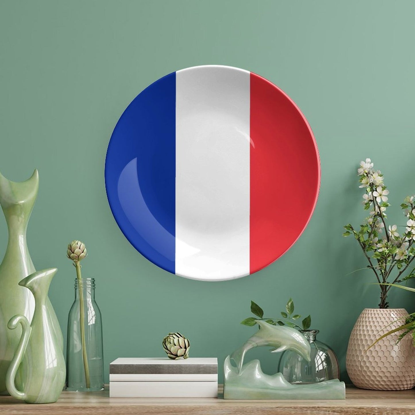 France Flag Inspired Bone China Decorative Plate