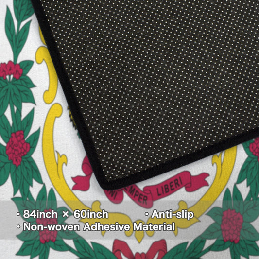 West Virginia Flag Inspired 84x60 Inch Area Rug with Black Binding (Made in the USA)