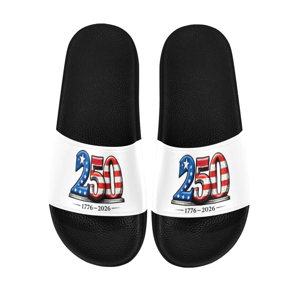 America 250 Year Anniversary USA/American Flag Inspired Women's Slide Sandals