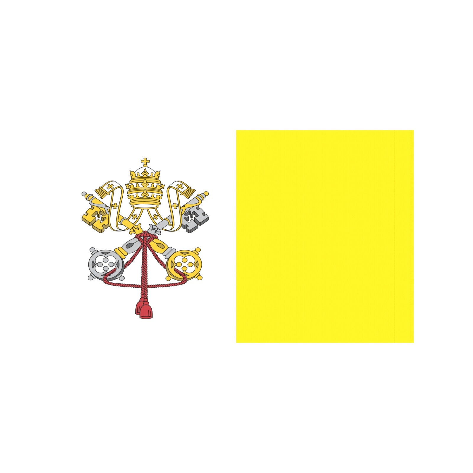 Yellow and white flag with papal emblem, Luv My Flag.