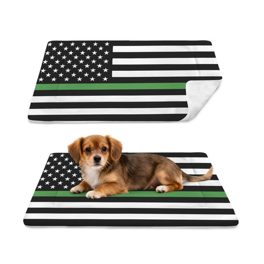 Thin Green Line Flag Inspired Pet Mat 25x18inch (Made in the USA)