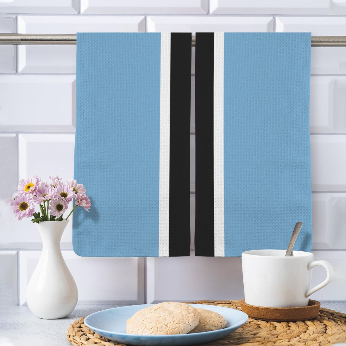 Botswana Flag Inspired Kitchen Towel 40X60cm (Pack of 2) | Printed In the USA