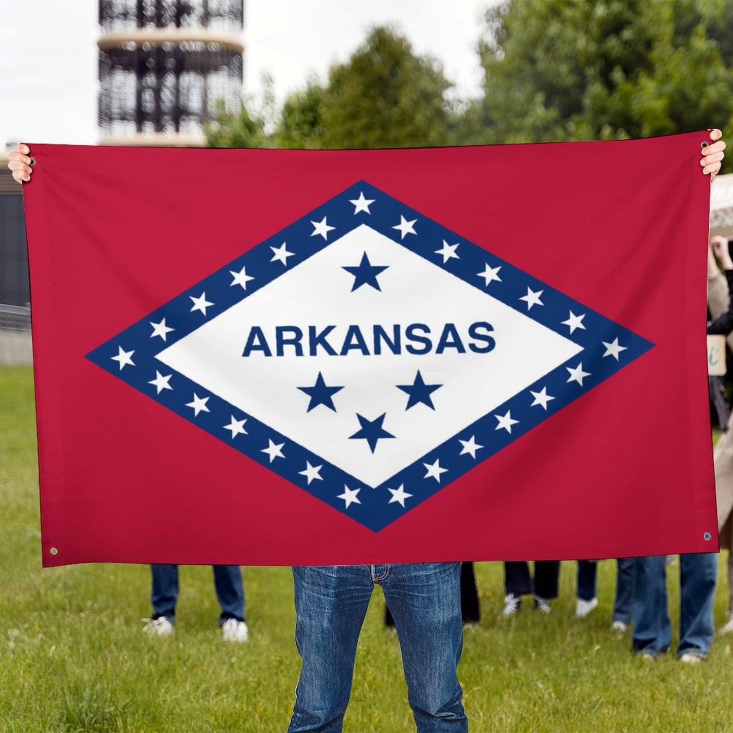 Arkansas Flag Inspired Wall Mount Flag with Four Grommets (35x59 in)