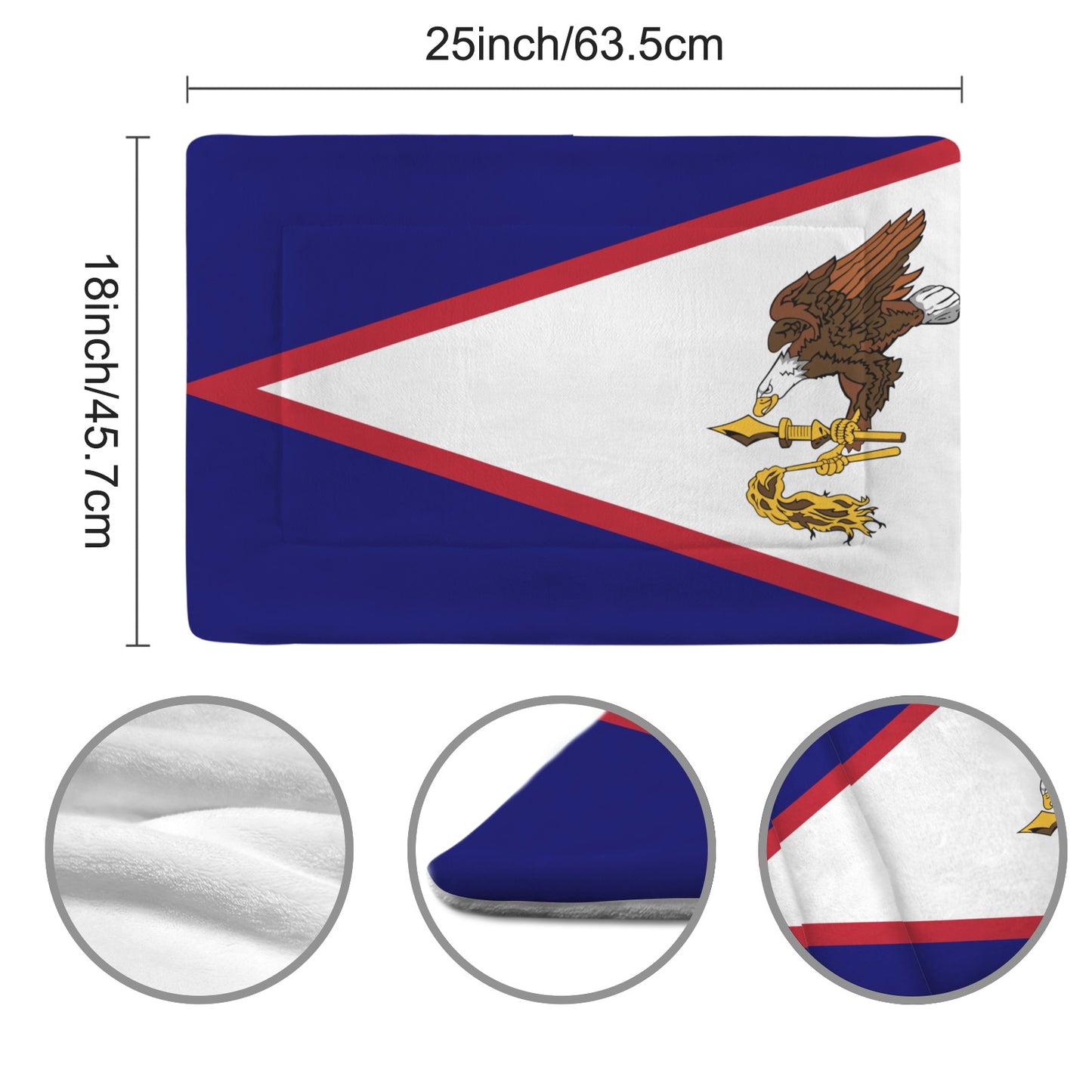 American Samoa Flag Inspired Pet Mat 25x18inch (Made in the USA)