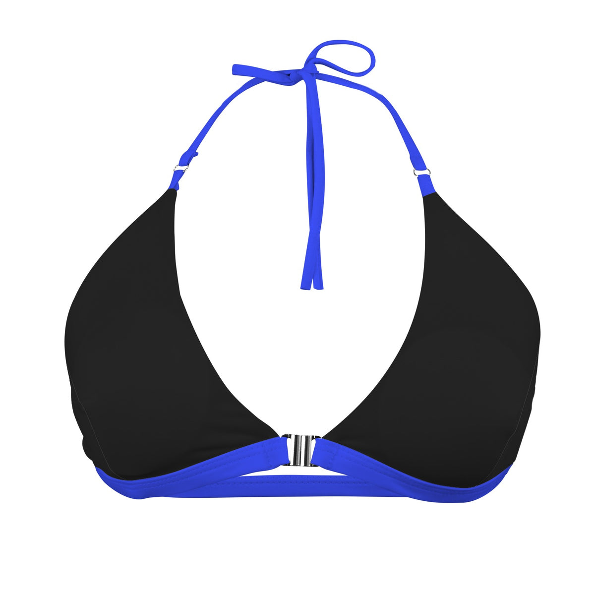 Thin Blue Line Flag Inspired Style-2 Front Buckle Triangle Bikini Top