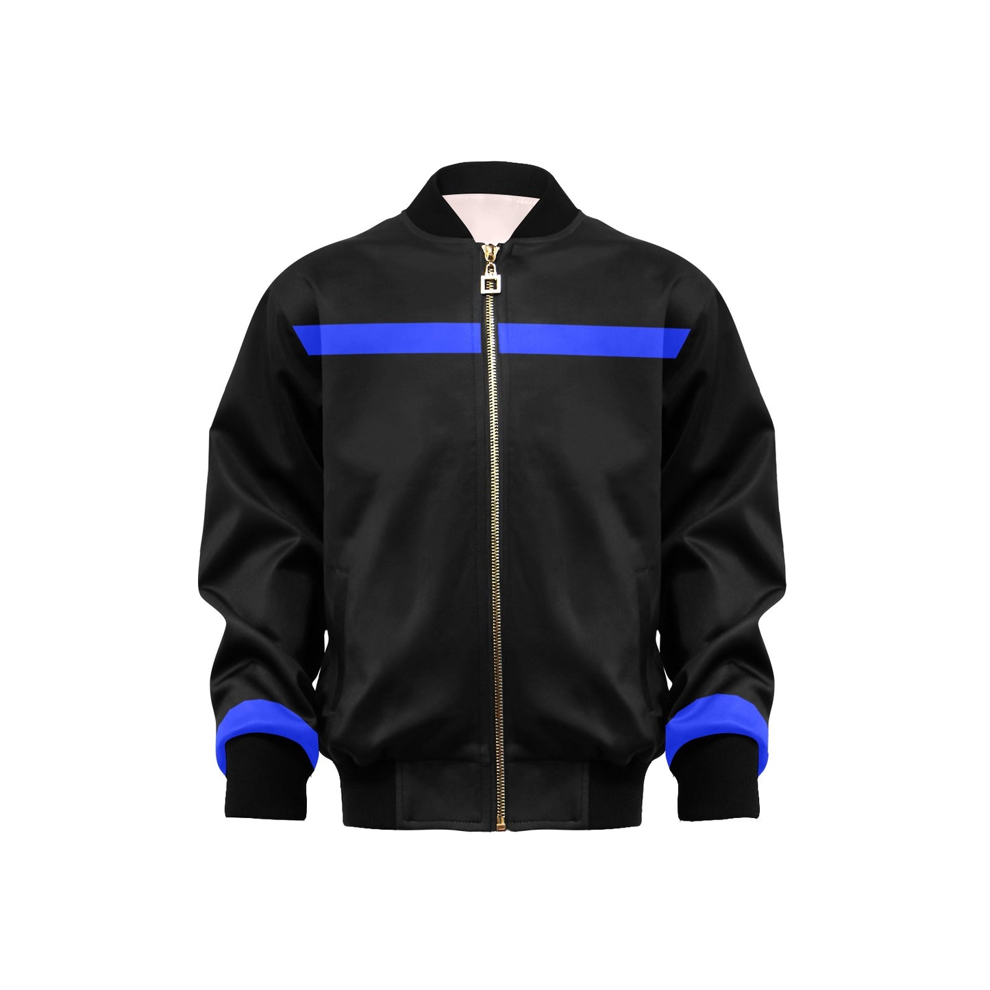 Thin Blue Line Flag Inspired Kids' Bomber Jacket with Pockets