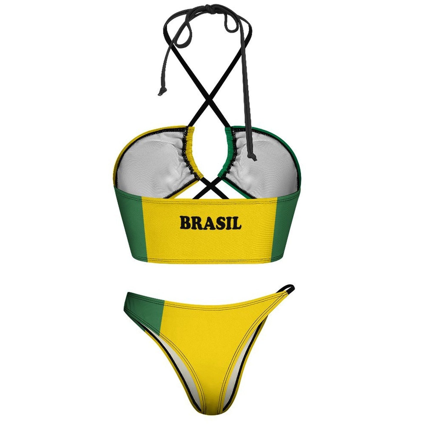 Brazil Flag Inspired Bikini Swimsuit (J197D59)