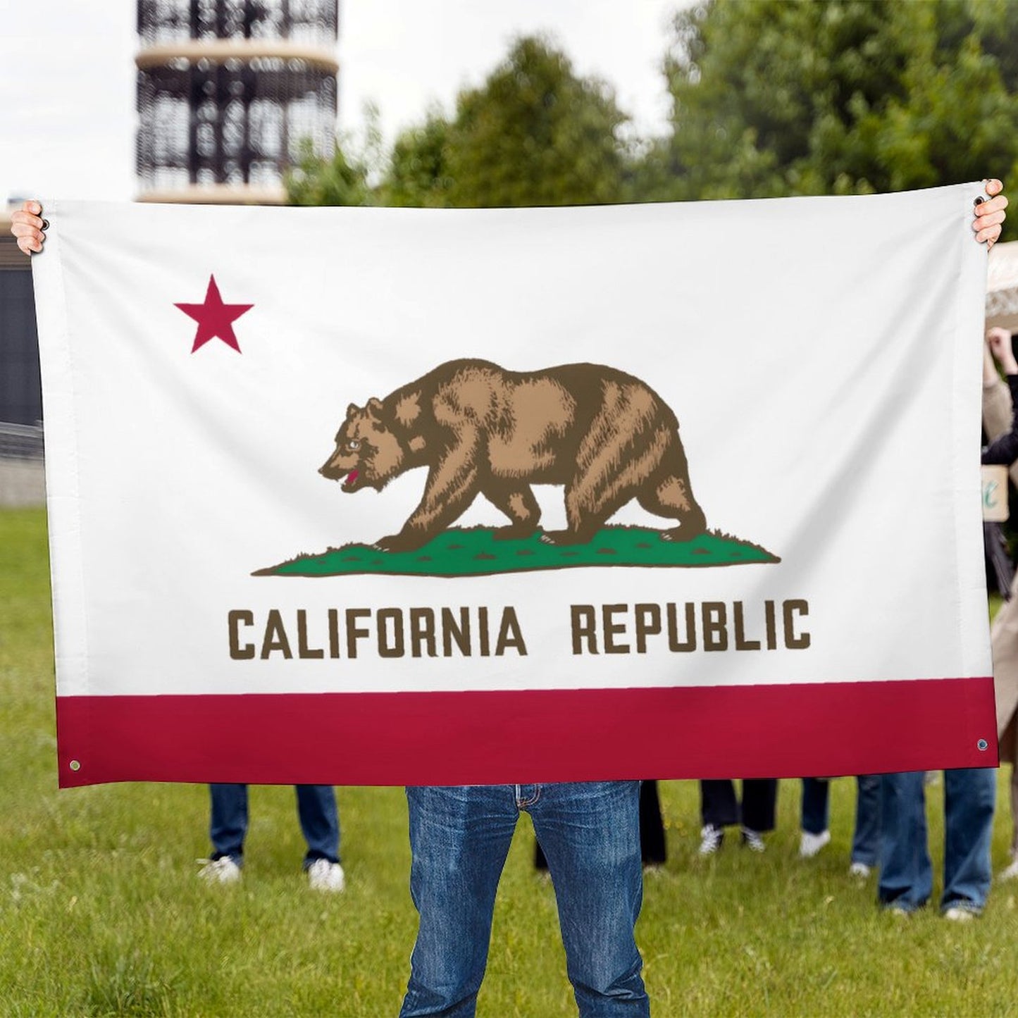 California Flag Inspired Wall Mount Flag with Four Grommets (35x59 in)